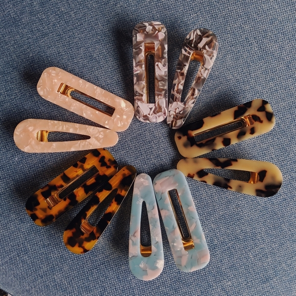 Tortoise shell design acrylic large hair clip set x2 - Picture 5 of 6